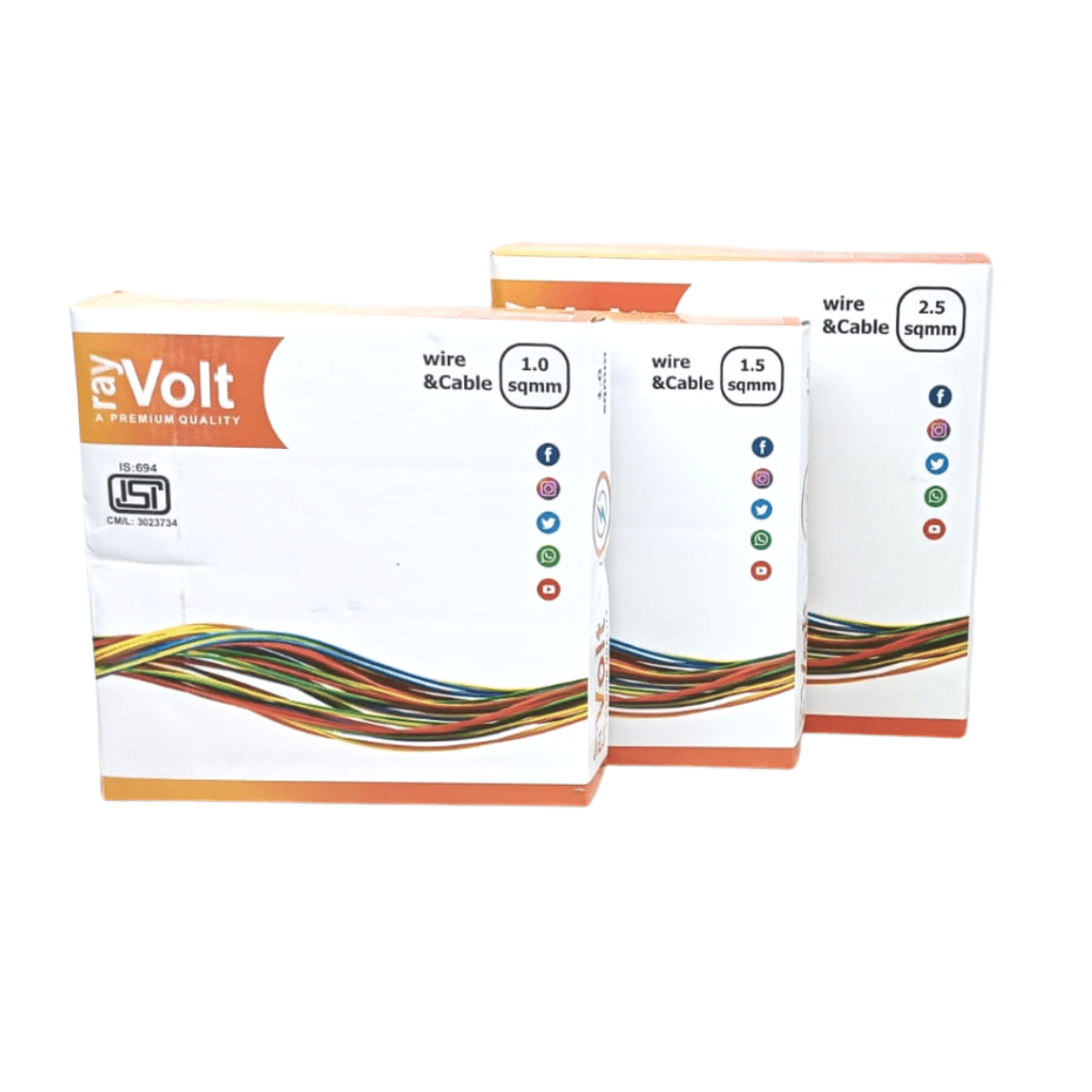 RayVolt Wire 1.5 Sqmm FR PVC with XLPE Double Insulated Cable, Length: 90Mtr