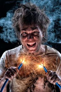 Crazy electrician stock image_ Image of fear, energy - 23617715