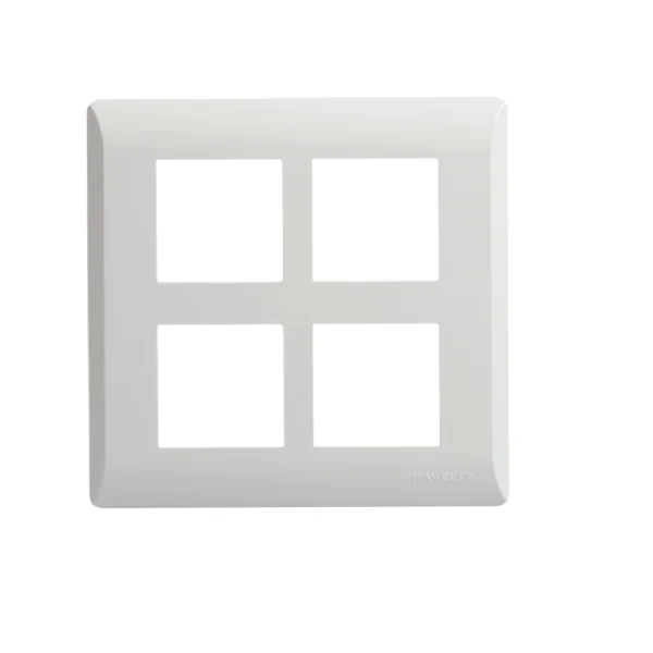 Havells Coral Glossy White 8 Module Plate Square